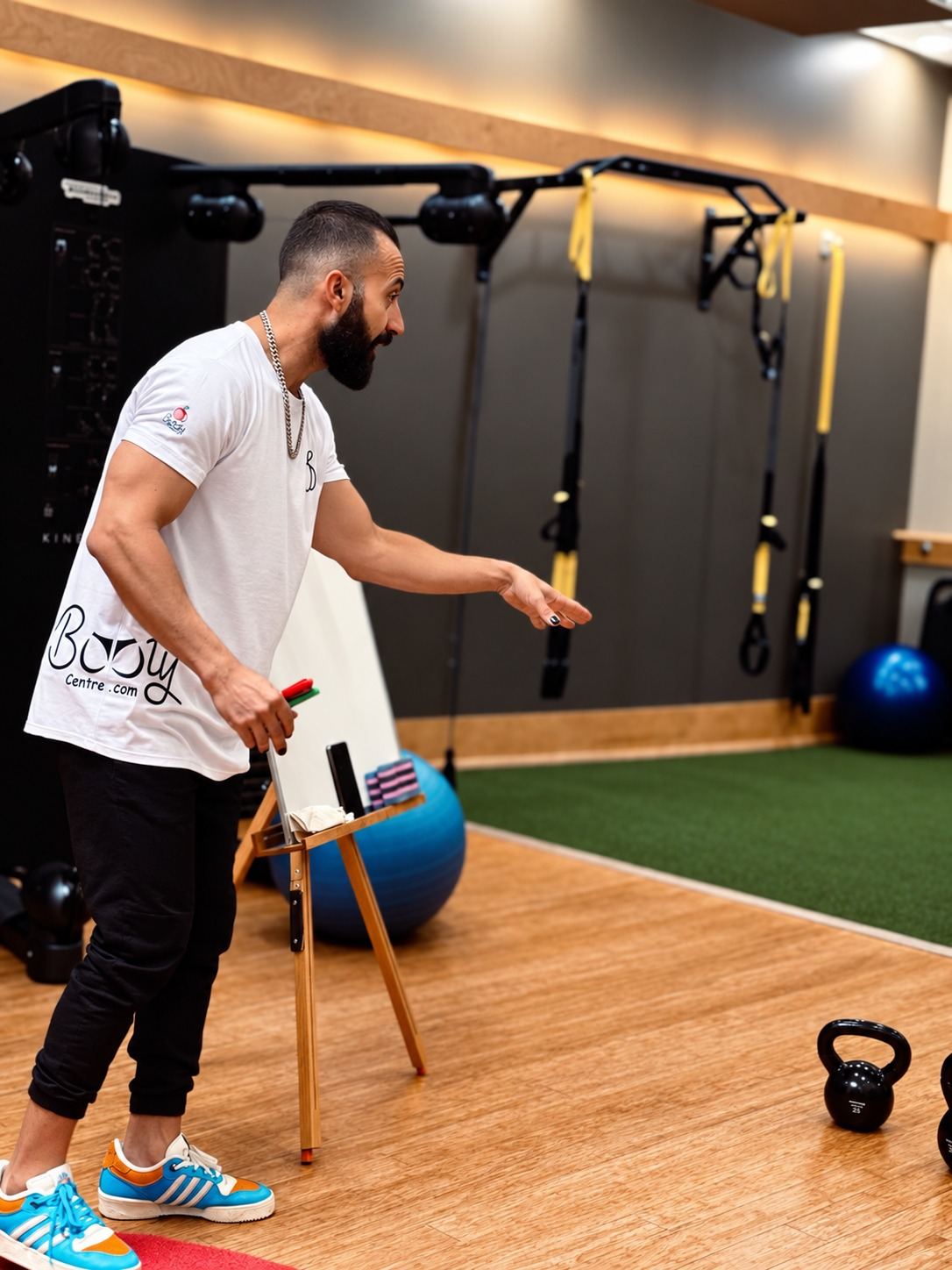 Navid Moravej coaching, side view
